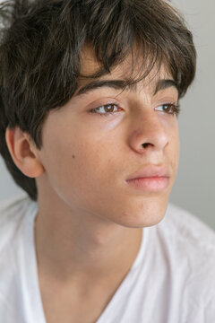 Beautiful boy teenager face