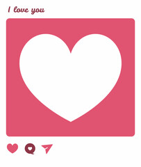 Pink light Valentine Card with Heart for Valentin's day or Dia dos namorados for your Boyfriend or Girlfriend in Love photograph like model instant photo retro cute romantical relationship