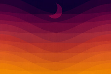 Moon Over Mountains, an abstract landscape design