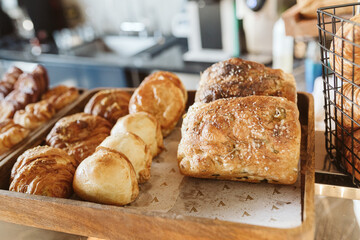 Fresh bread in a bakery