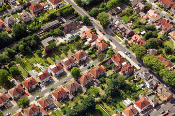 Suburban semi detached housing in Merseyside near Sefton Park and the river Mersey, Liverpool,...