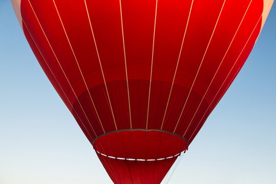 Panels and gores of red hot air balloon