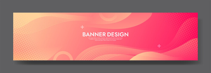 Abstract Colorful Fluid Banner Template. Modern background design. gradient color. Pink Dynamic Waves. Liquid shapes composition. Fit for banners