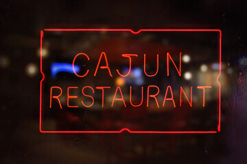 Cajun Restaurant Neon Sign A Style of American Food