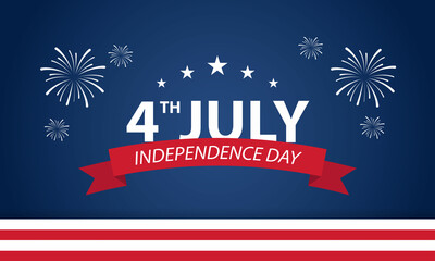 4th of July, USA celebration of Independence day - Banner illustration