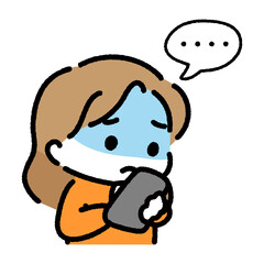 スマホ依存症　スマホ　表情　女の子