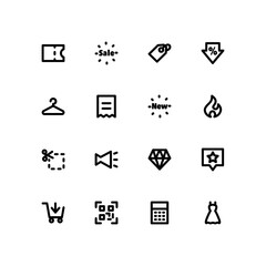 Shopping sale icon set, icons for UI design
