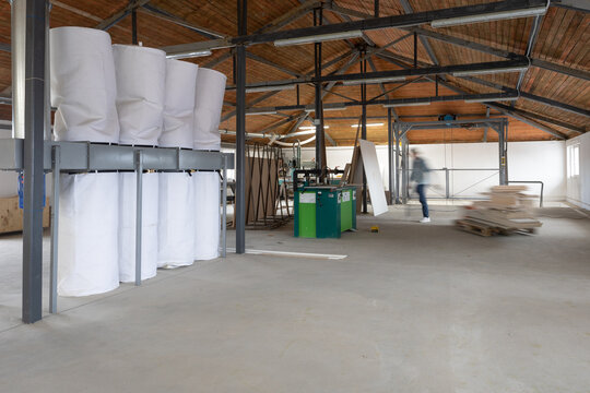 The ventilation area located in the attic of the furniture factory