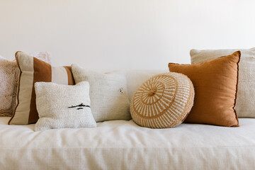 Cozy sofa with cushions