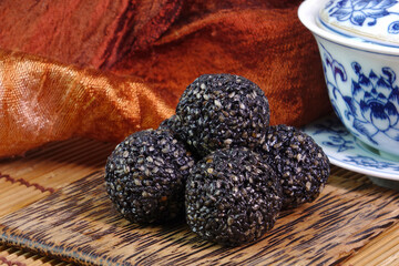 Black sesame ball, Chinese super food reduce oxidation in the body, improve blood pressure, and...