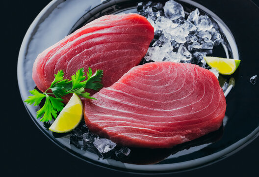 Raw tuna fillet