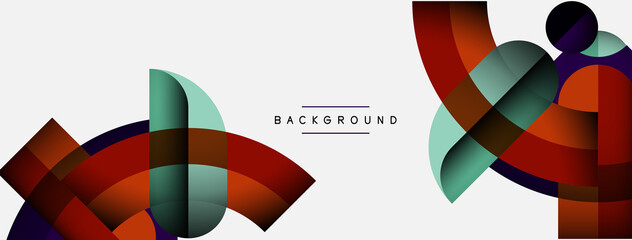 Trendy shapes, color minimal design composition, lines and shadows for wallpaper banner background or landing page