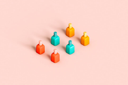 rectangle from colorful nail polish