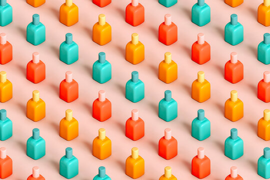 pattern of colorful nail polishes