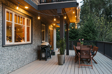 Patio deck and outdoor furniture.