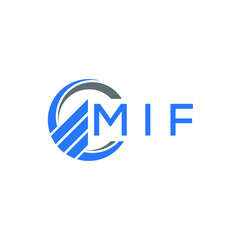 MIF Flat accounting logo design on white  background. MIF creative initials Growth graph letter logo concept. MIF business finance logo design. - obrazy, fototapety, plakaty