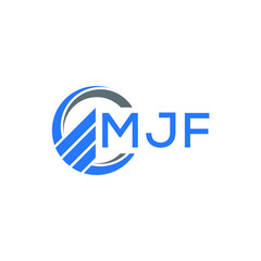 MJF Flat accounting logo design on white  background. MJF creative initials Growth graph letter logo concept. MJF business finance logo design.