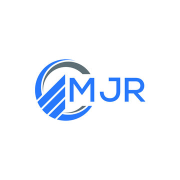 MJR Flat accounting logo design on white  background. MJR creative initials Growth graph letter logo concept. MJR business finance logo design.