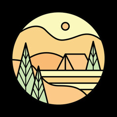 Camping in the good nature graphic illustration vector art t-shirt design