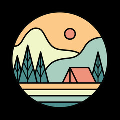Camping in the good nature graphic illustration vector art t-shirt design