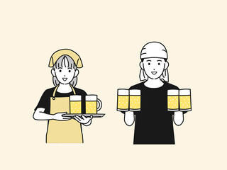 居酒屋　飲み屋　店員　仕事　アルバイト　男女