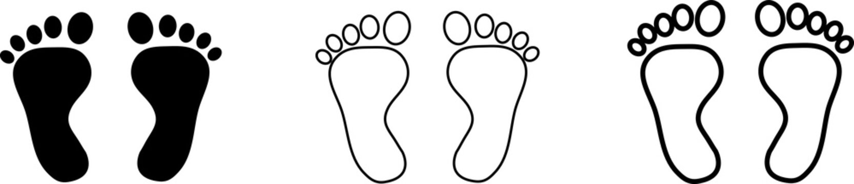 Vector icon illustration material of foot, footprint, sole