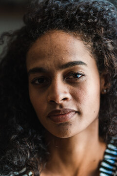 Close Up Portrait Of A Hispanic Woman