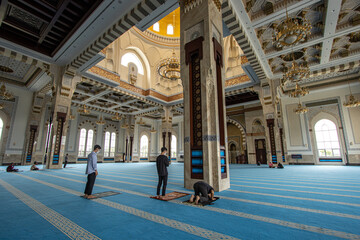 Beautiful islamic architecture of Masjid Sri Sendayan the new and the biggest mosque in Seremban.