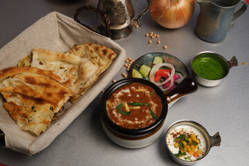 Dal Makhni with Bundi Raita and Naan 