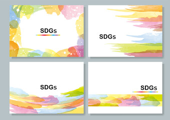 Obraz premium SDGs カラフルなイメージ水彩背景