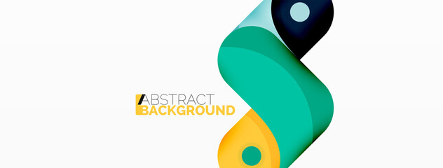 Creative geometric wallpaper. Round arrow shape minimal geometric background. Techno business template for wallpaper, banner, background or landing