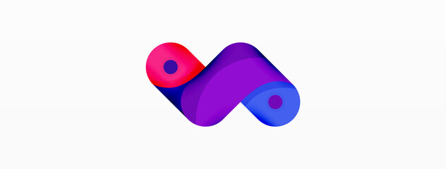 Creative geometric wallpaper. Round arrow shape minimal geometric background. Techno business template for wallpaper, banner, background or landing