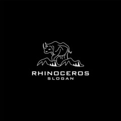 Rhinoceros logo icon design vector 