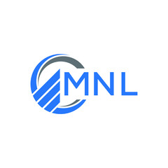 MNL Flat accounting logo design on white  background. MNL creative initials Growth graph letter logo concept. MNL business finance logo design.