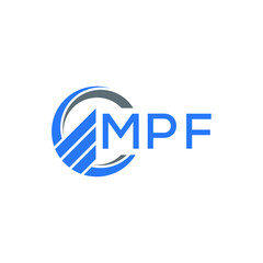 MPF Flat accounting logo design on white  background. MPF creative initials Growth graph letter logo concept. MPF business finance logo design.