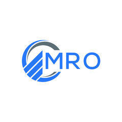 MRO Flat accounting logo design on white  background. MRO creative initials Growth graph letter logo concept. MRO business finance logo design. - obrazy, fototapety, plakaty