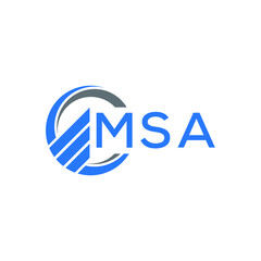 MSA Flat accounting logo design on white  background. MSA creative initials Growth graph letter logo concept. MSA business finance logo design.