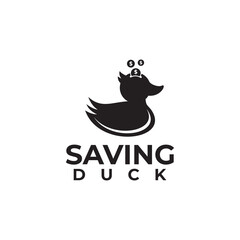 Fototapeta premium Duck savings money logo design