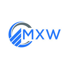 MXW Flat accounting logo design on white  background. MXW creative initials Growth graph letter logo concept. MXW business finance logo design.