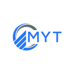 MYT Flat accounting logo design on white  background. MYT creative initials Growth graph letter logo concept. MYT business finance logo design.