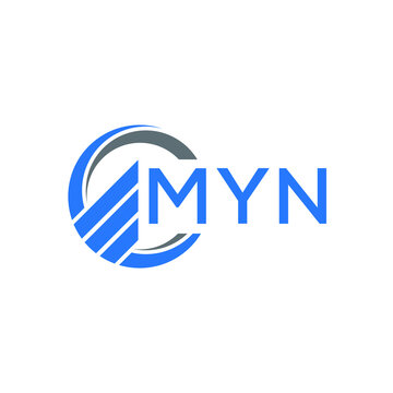 MYN Flat accounting logo design on white  background. MYN creative initials Growth graph letter logo concept. MYN business finance logo design.