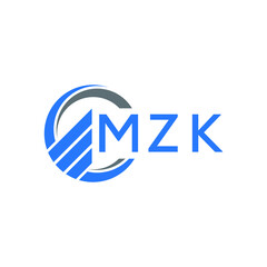 MZK Flat accounting logo design on white  background. MZK creative initials Growth graph letter logo concept. MZK business finance logo design.
