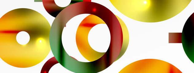 Minimal geometric abstract background. Circle, line and round shapes design. Trendy techno business template for wallpaper, banner, background or landing