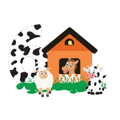 farm animal Cow horse sheep number birthday svg, Animal Number birthday , birthday farm svg, Cow print svg, Birthday girl Kid cow svg png
