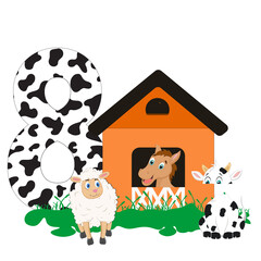 farm animal Cow horse sheep number birthday svg, Animal Number birthday , birthday farm svg, Cow print svg, Birthday girl Kid cow svg png
