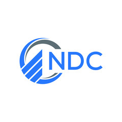 NDC Flat accounting logo design on white  background. NDC creative initials Growth graph letter logo concept. NDC business finance logo design.