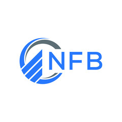 Obraz premium NFB Flat accounting logo design on white background. NFB creative initials Growth graph letter logo concept. NFB business finance logo design.