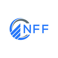 NFF Flat accounting logo design on white  background. NFF creative initials Growth graph letter logo concept. NFF business finance logo design.