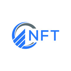 NFT Flat accounting logo design on white  background. NFT creative initials Growth graph letter logo concept. NFT business finance logo design.