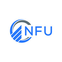 NFU Flat accounting logo design on white  background. NFU creative initials Growth graph letter logo concept. NFU business finance logo design.